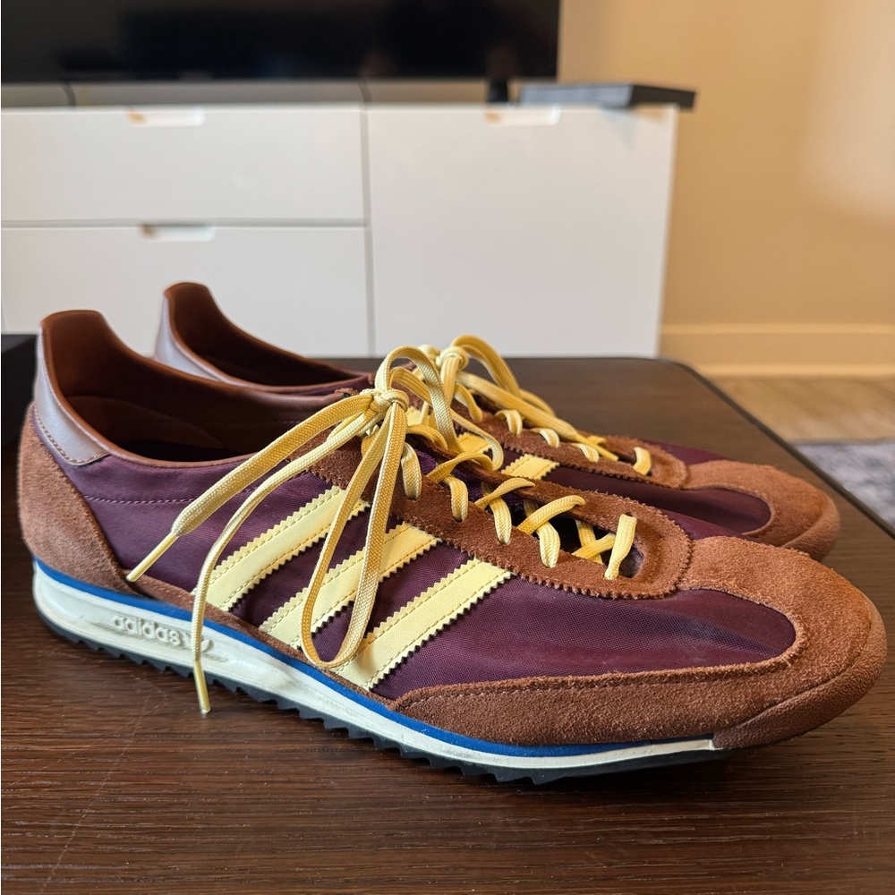 Adidas SL-72 12.5M, 13.5W Shoes Brown/Butter Yellow/Burgundy
